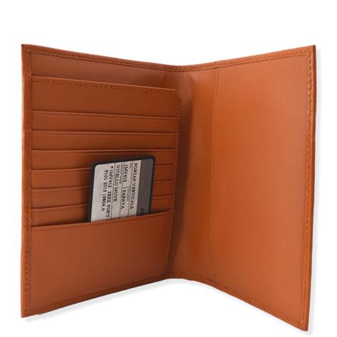 Prada Papaya Vitello Move Bifold Compact Wallet 